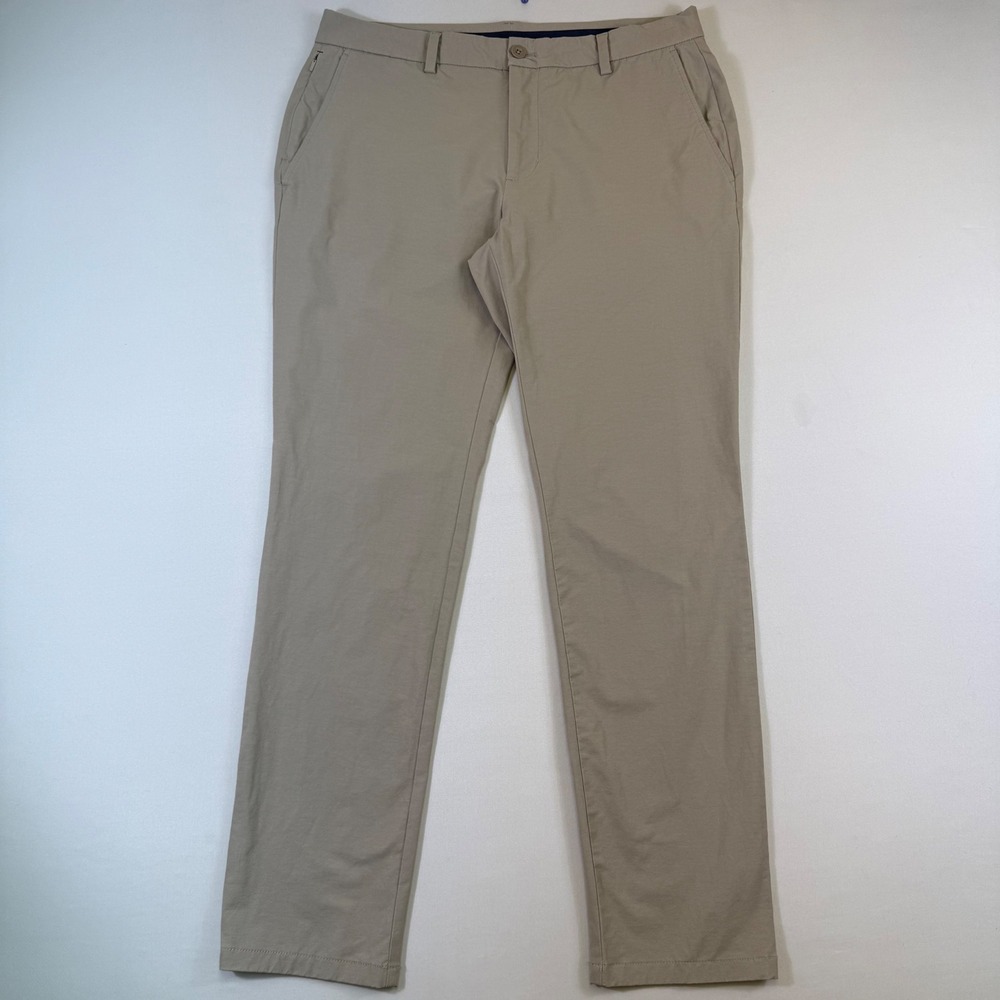 Vineyard Vines On-The-Go Pant Mens 34x32 Khaki OTG Stretch Chino Straight Golf